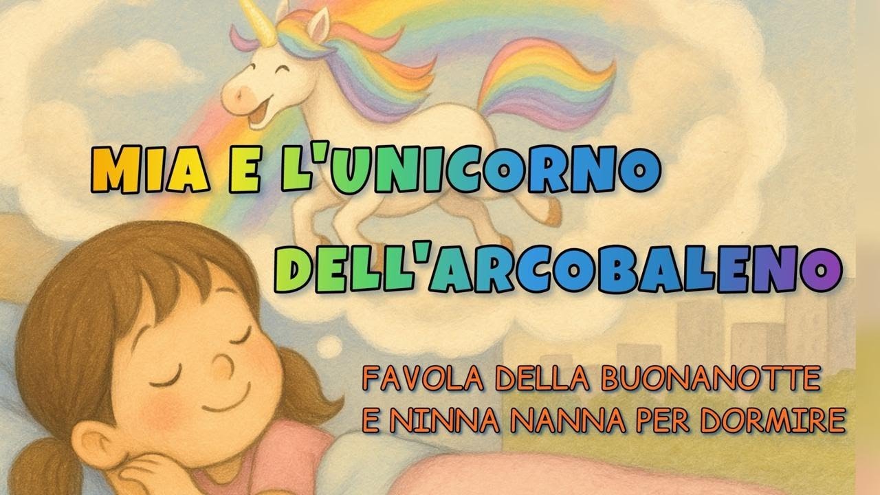 Favola della Buonanotte : Mia e l'Unicorno dell'Arcobaleno + Ninna Nanna Rilassante 🌈 🎵💤