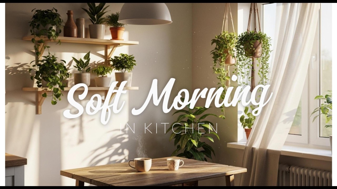 Slow Morning ☕ Soft Coffee Ambience | Calm & Cozy Kitchen Sounds for Relax / Study