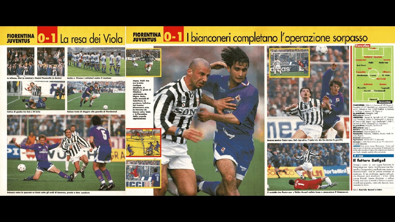 Fiorentina-Juventus 0-1 Amoruso (aut.) 10ª giornata Ritorno 24-03-1996