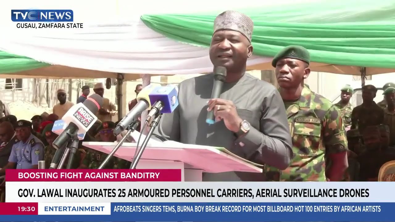 Gov. Lawal Inaugurates 25 Armoured Personnel Carries, Aerial Surveillance Drones