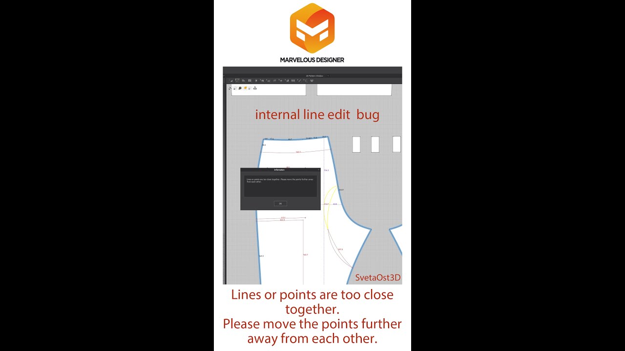 Marvelous Designer internal line edit problem fix #Shorts