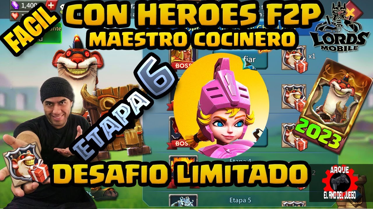 DESAFIO LIMITADO CHEF LOCO ETAPA 6 RAMOS MAESTRO COCINERO LORDS MOBILE 2023 🤗✅