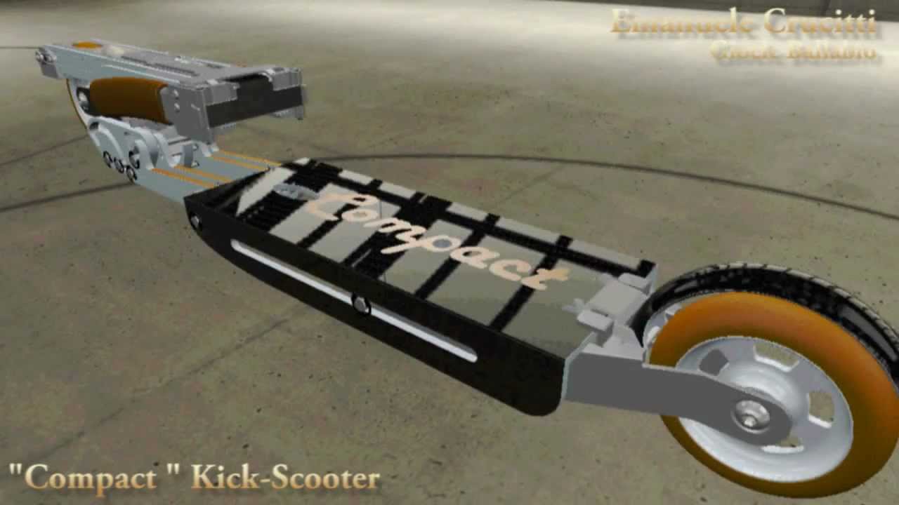 Collapsible compactable kick scooter - Monopattino pieghevole compattabile - Emanuele Crucitti