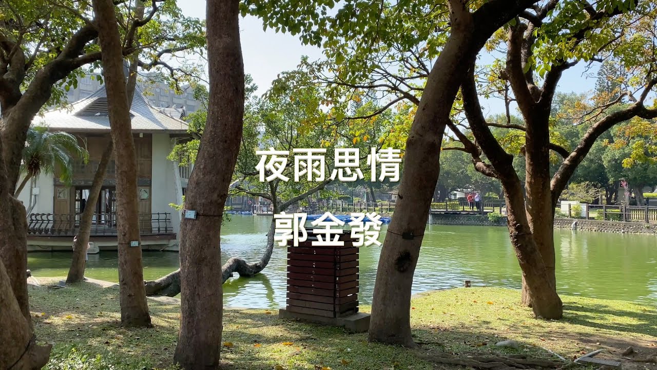 夜雨思情  郭金發  KTV字慕  畫面攝於台中公園