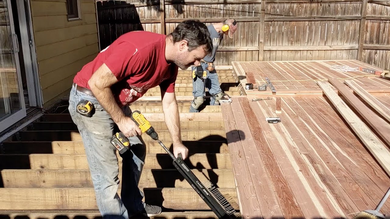 Resurfacing A Redwood Deck Using A Hidden Fastener System