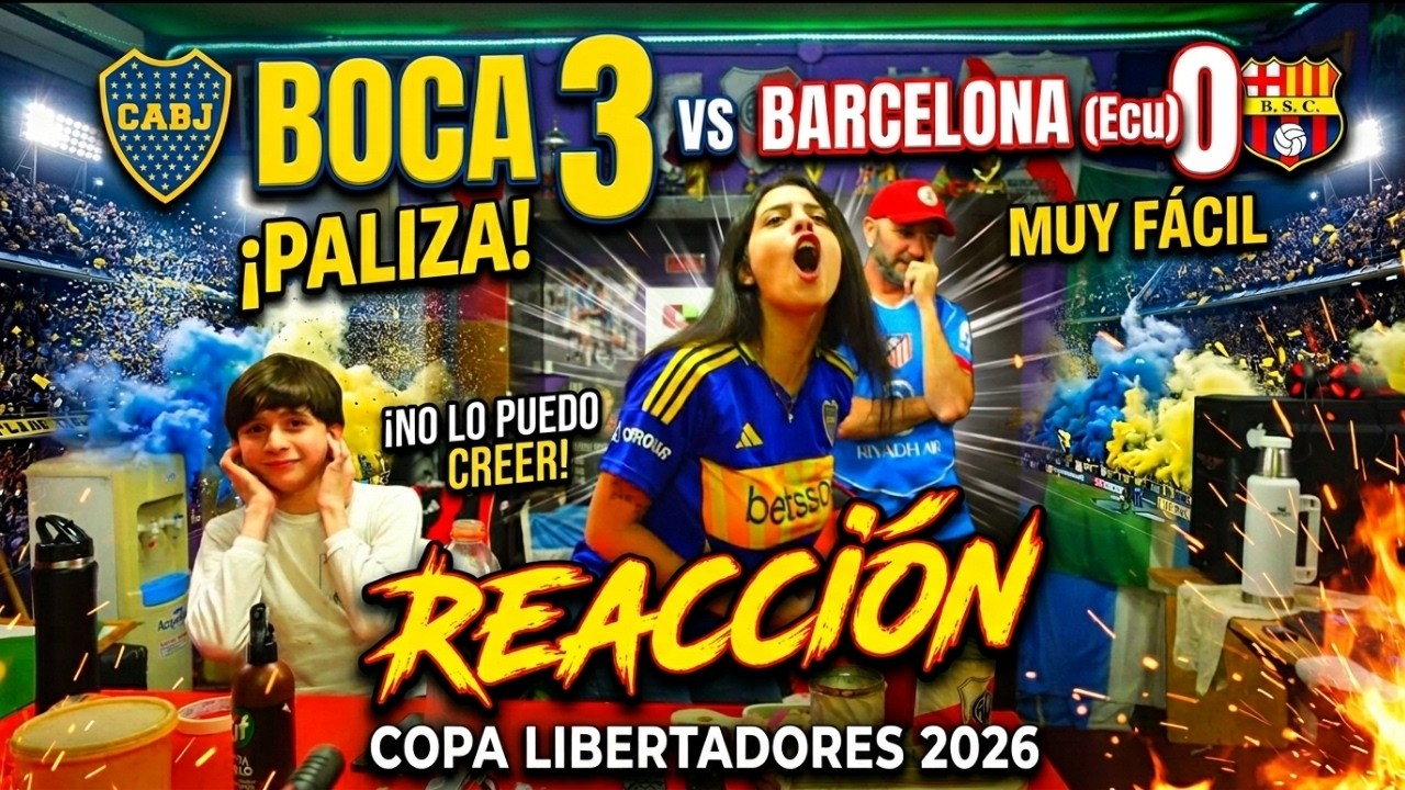 BOCA 3 vs BARCELONA ( Ecuador ) 0 - Reacciones de Hinchas de River y Boca - Libertadores 2026
