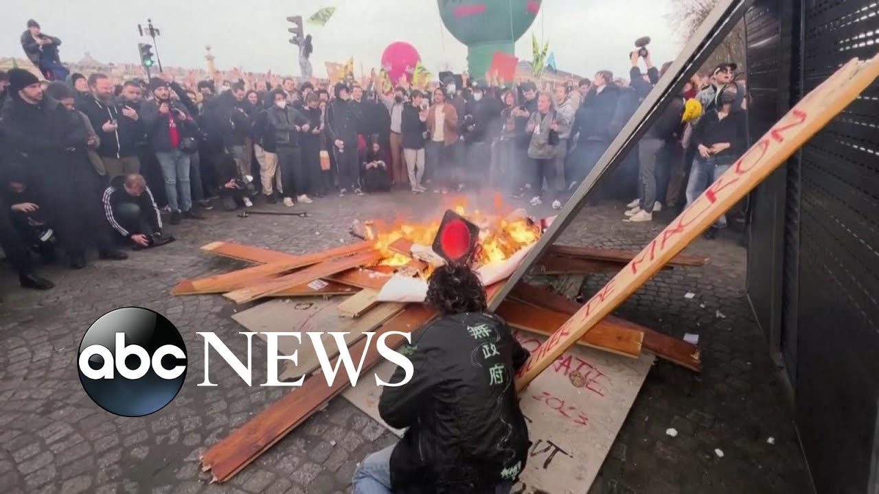 Protests erupt in France after president pushes plan to raise retirement age l GMA