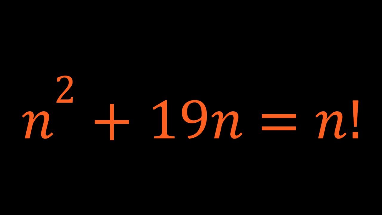 Solving A Factorial Equation
