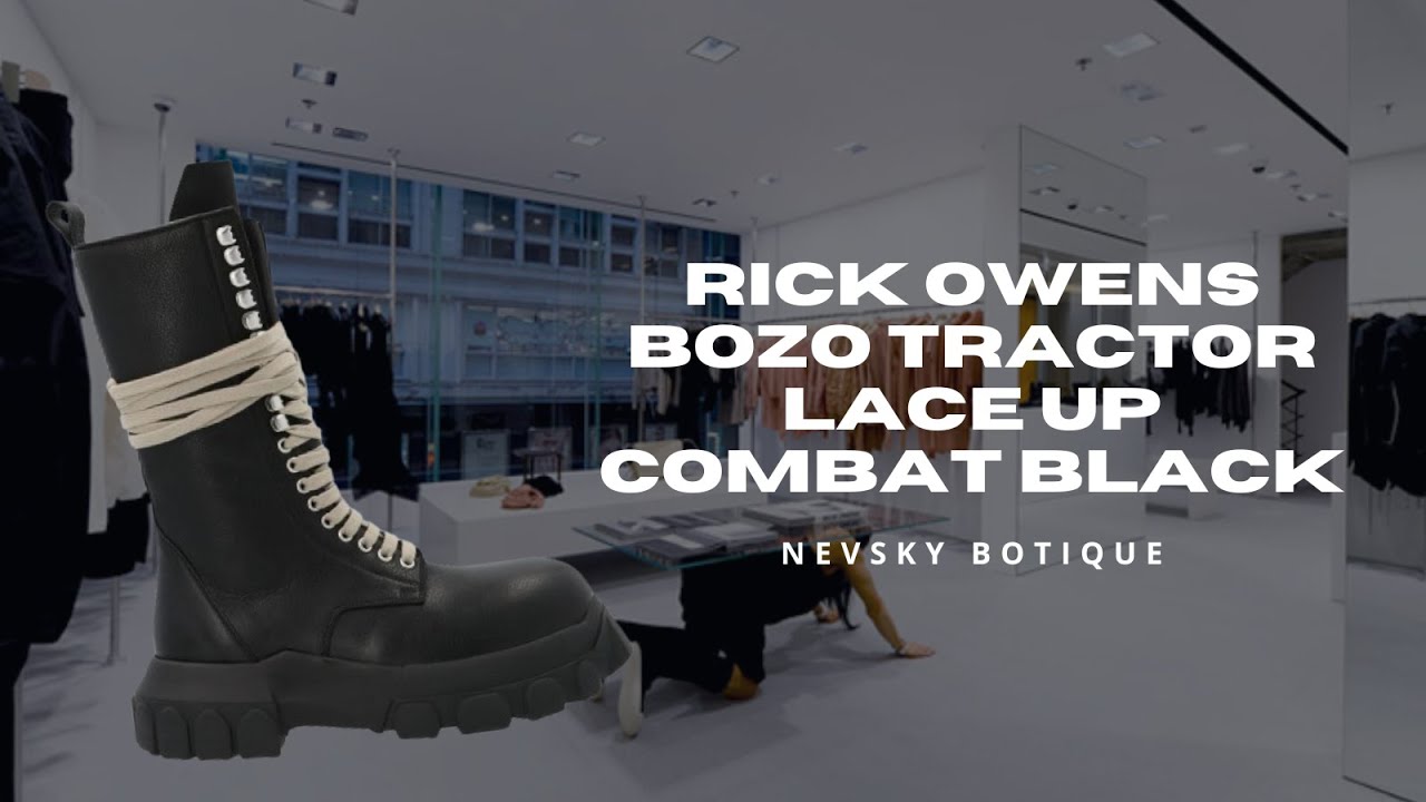 Rick Owens Bozo Tractor Lace Up Combat Black