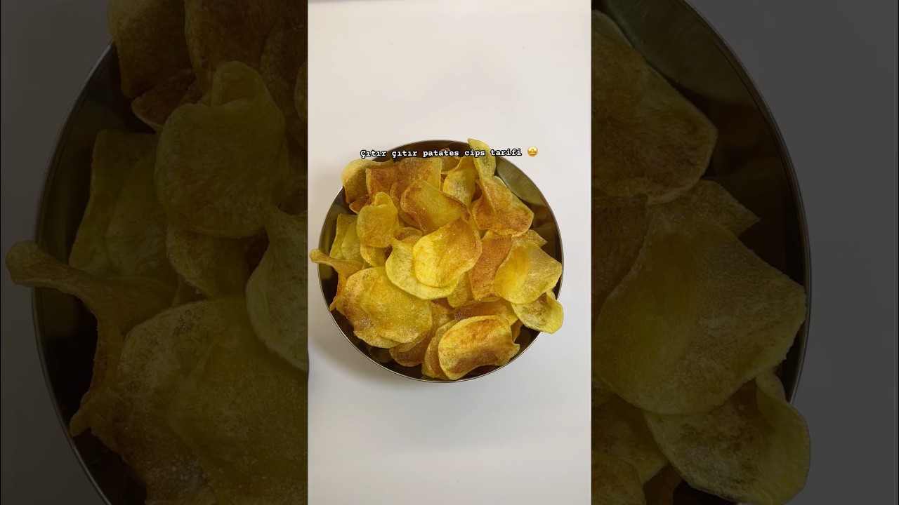 Ev yapımı &ccedil;ıtır patates cipsi🍟#patatescipsi #cips #chips #potatochips #patateskızartması #patates
