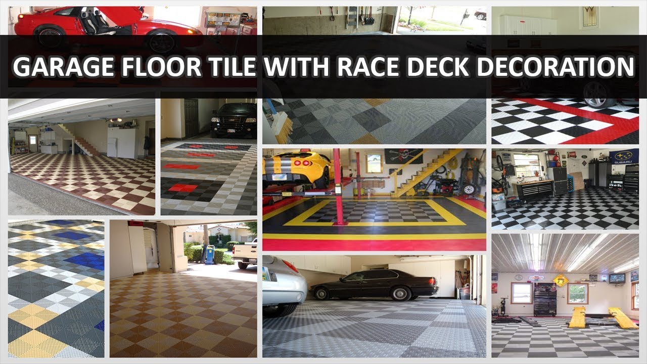 Attractive Design of Garage Floor Tile with Race Deck Decoration - DecoNatic