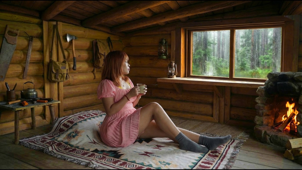 A beautiful girl restoring an abandoned forest cabin | Bushcraft & Cozy Off-Grid Live