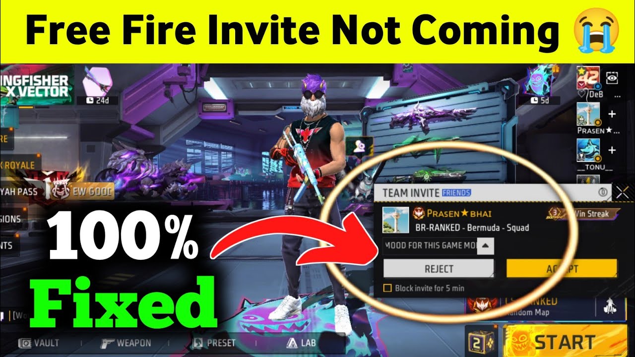 Invite Not Coming Problem FF 😭| Invite Kiyon Nahi Aa Raha | Invation Not Showing Problem FF