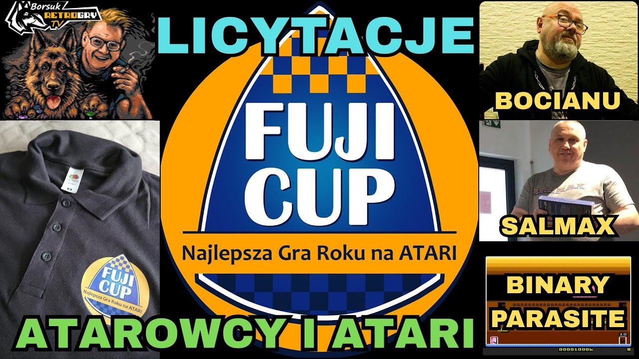 Borsuk Retro Gry TV: ATARI XL/XE - FUJICUP 2025 - Licytacje + Bocianu + Salmax +Gry +Binary Parasite
