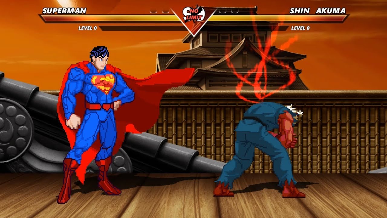 SUPERMAN vs SHIN AKUMA  -exciting fight !!