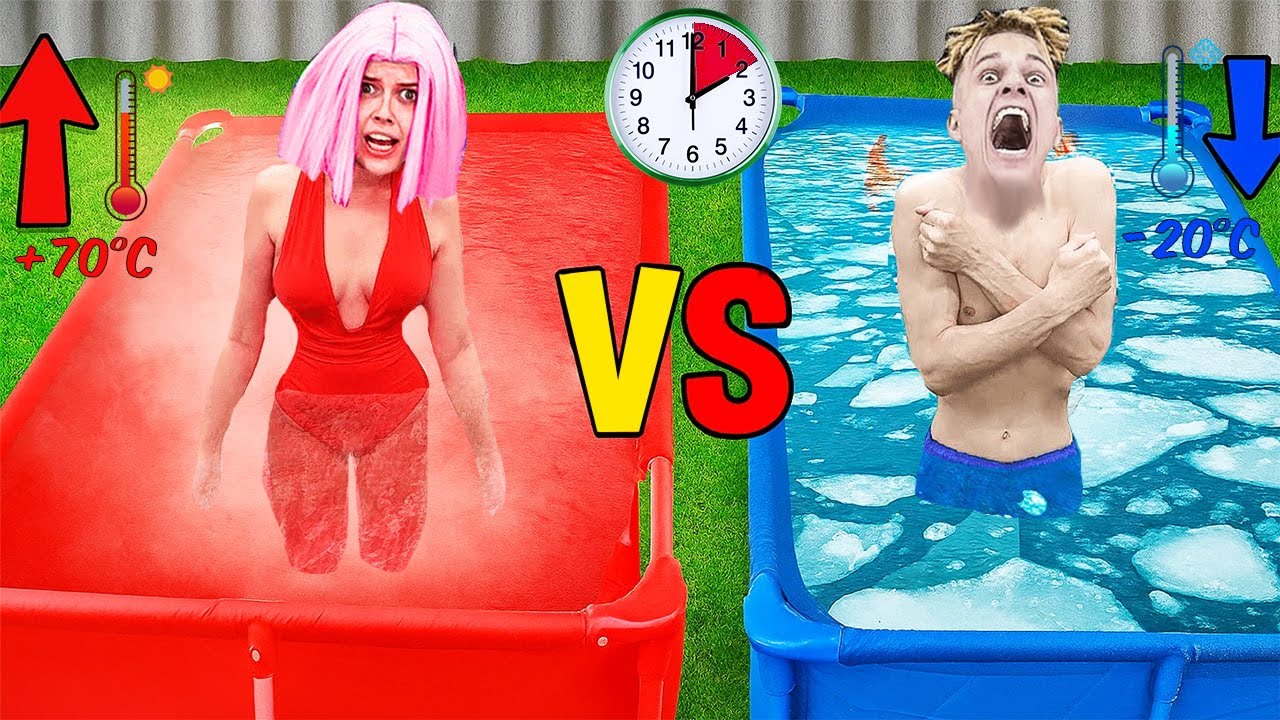 МЫ ПРОВЕЛИ 2 ЧАСА в ХОЛОДНЫЙ vs ГОРЯЧИЙ БАССЕЙН !!!