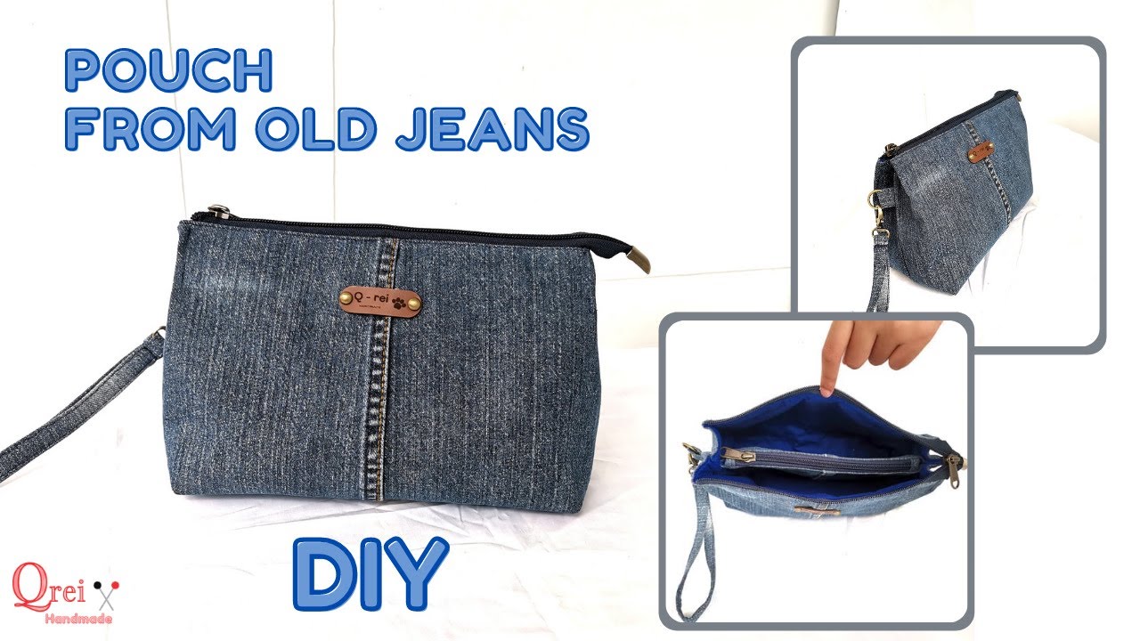 How To Make Pouch From Old Jeans | Cara Membuat Dompet Dari Baju Bekas