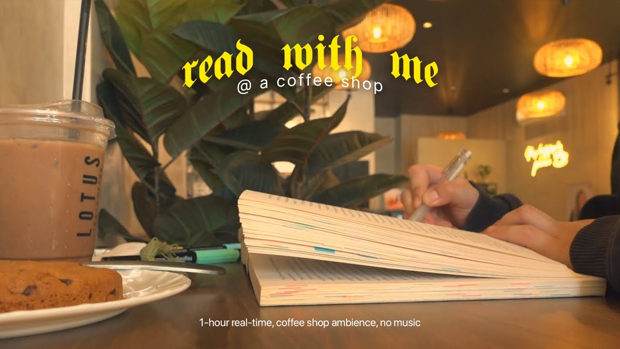 read with me at a café ☕ 1 hour real-time, rain sounds, coffee shop ambience, no music