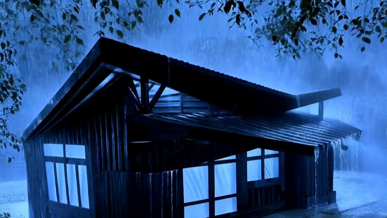 Relieve Stress to Sleep Soundly with the Sound of Pattering Rain & Thunder Roaring on Thick Tin Roof