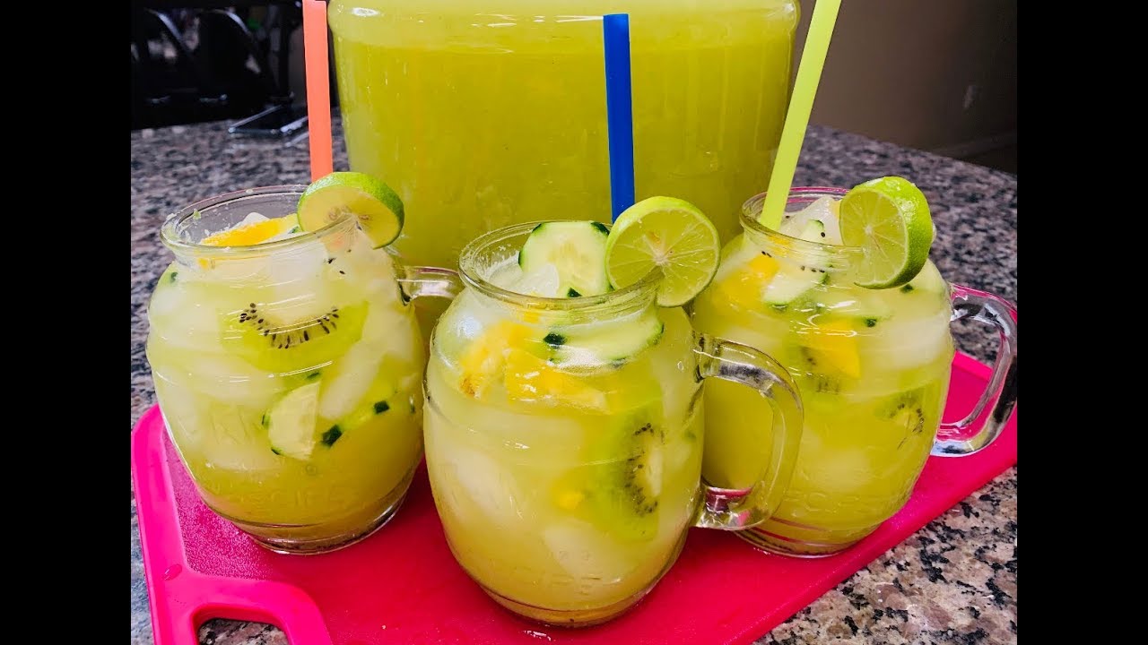 Agua Fresca De Frutas  Verdes 🥝🥒🍏🔴