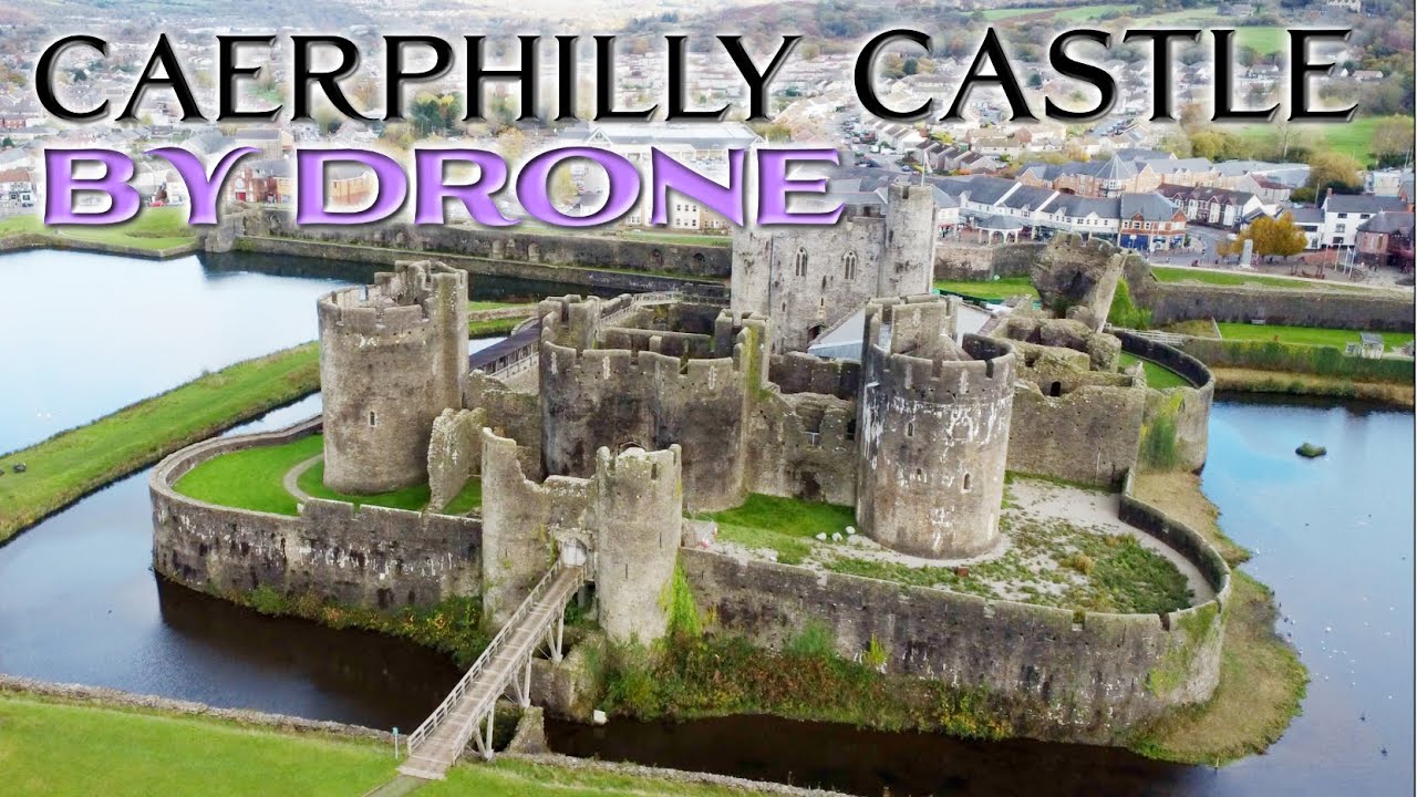 Caerphilly Castle, South Wales, by Drone 4K