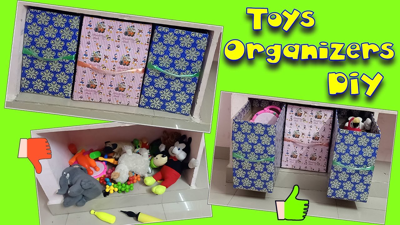 TOYS ORGANIZERS IN LESS THAN 100 RUPEES | DIY CARDBOARD STORAGE BINS | Toys Storage Boxes DIY