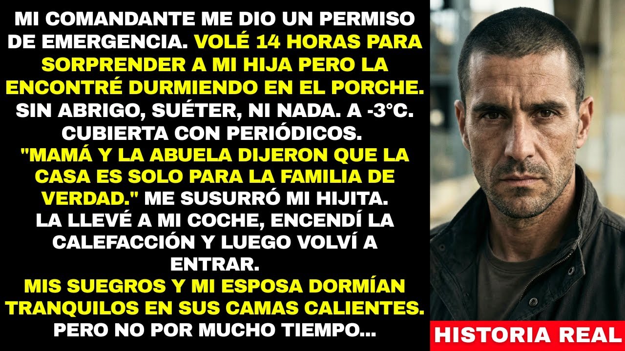 Volé 14 horas para sorprender a mi hija y la encontré durmiendo en el porche de sus abuelos a  -3°C