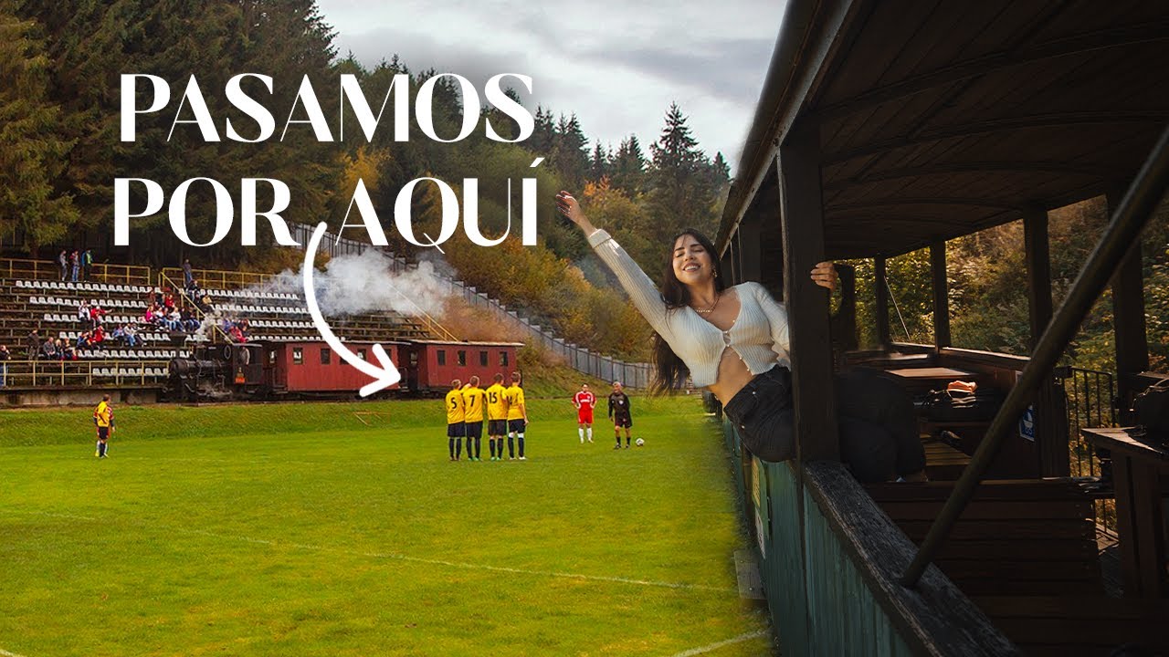 ESTE ES EL ÚNICO TREN DEL MUNDO QUE ATRAVIESA UNA CANCHA DE FÚTBOL - ESLOVAQUIA | Katy Travels