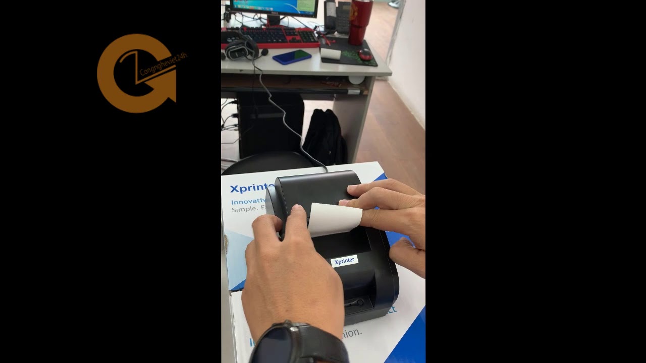 Hướng dẫn lắp giấy v&agrave; test m&aacute;y xprinter 58IIH, T58K, T58U...