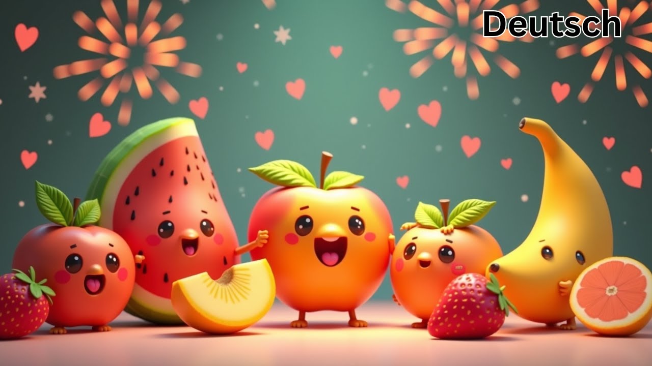 Neujahrs Obstparty Lied 🎉🍎  Kinderlied Deutsch  New Year Fruit Song for Kids  Midland Jingle Deuts