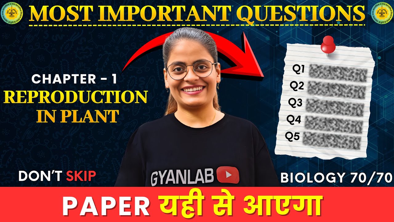 Class 12 Biology | Chapter 1 Reproduction in Plants - Most Important Question Gyanlab -Anjali Patel