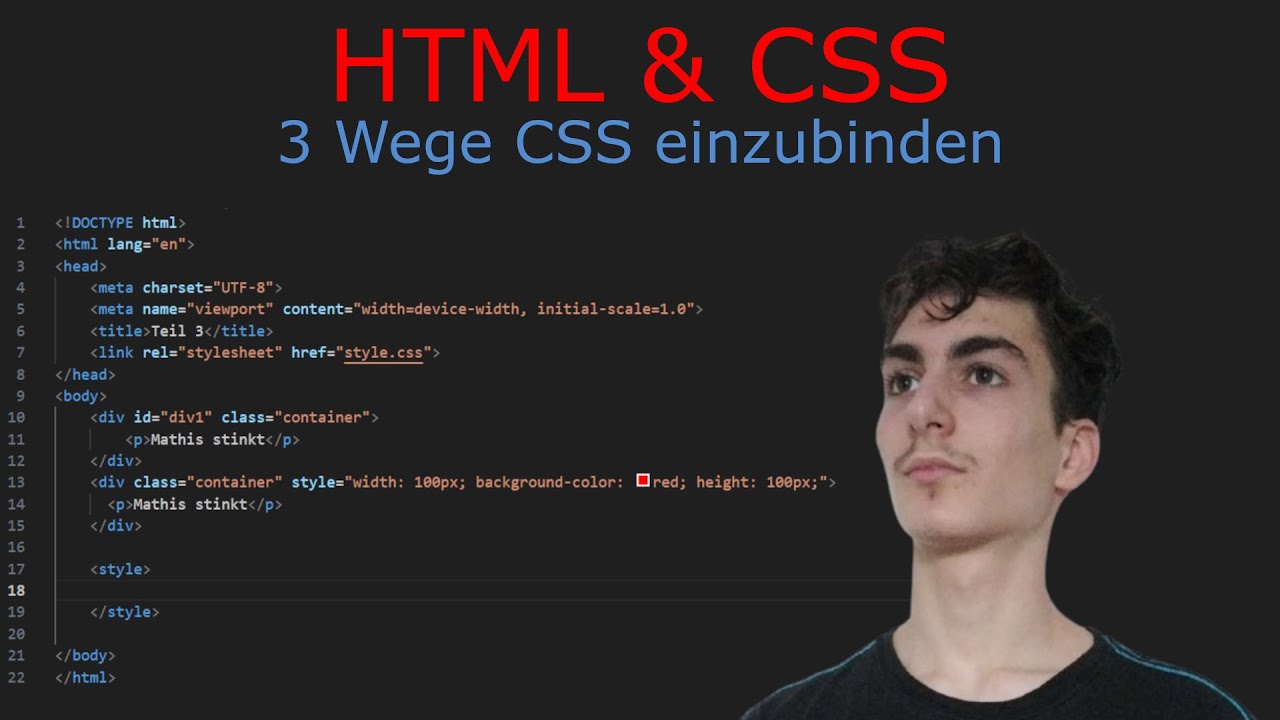 HTML & CSS Grundkurs Teil 3 - 3 Wege, CSS richtig einzubinden