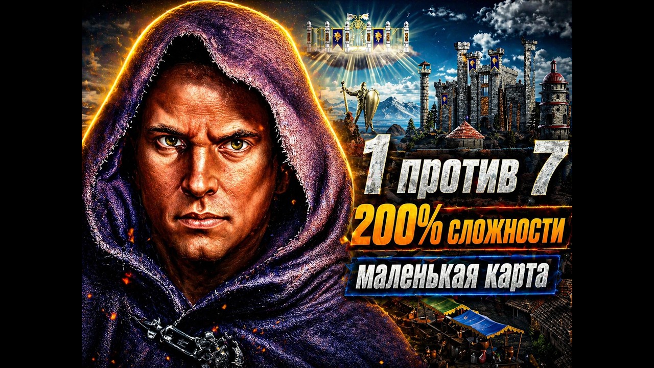 Heroes III —Один против всех и все при своих 1 vs 7, сложность 200% Маленькая карта