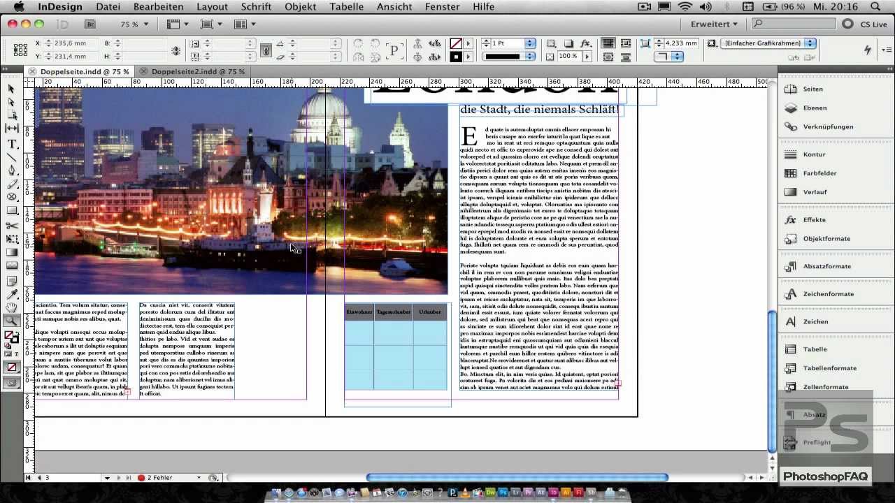 InDesign - Tabelle erstellen und formatieren