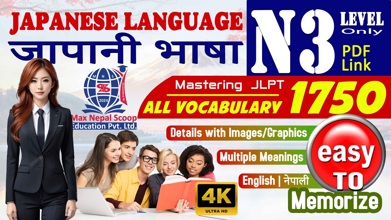 Japanese Language N3 all 1750 Vocabulary Words in One Video (6 hrs 30 mnts) नेपाली