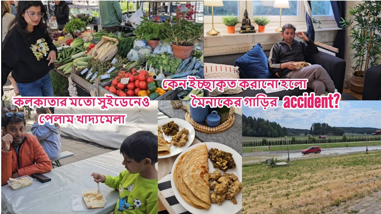 সুইডেনে দেশের মতো খাদ্যমেলায় গেলাম,জোর করে এক্সিডেন্ট করালো মৈনাকের গাড়ি ড্রাইভিং পরীক্ষায় #sweden