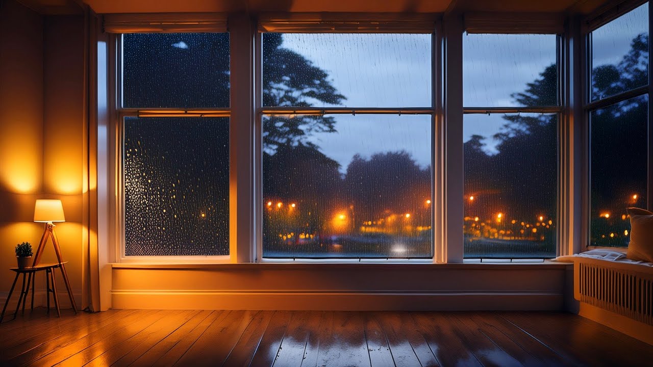 Cozy Rainy Night – Relaxing Window Rain Sounds for Sleep (8 Hours)