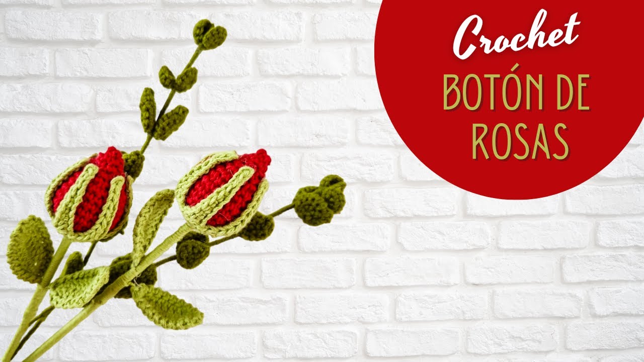Botón de Rosas a Crochet | Flores Tejidas