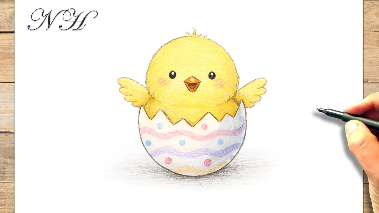 Comment dessiner un ‎poussin de pâques