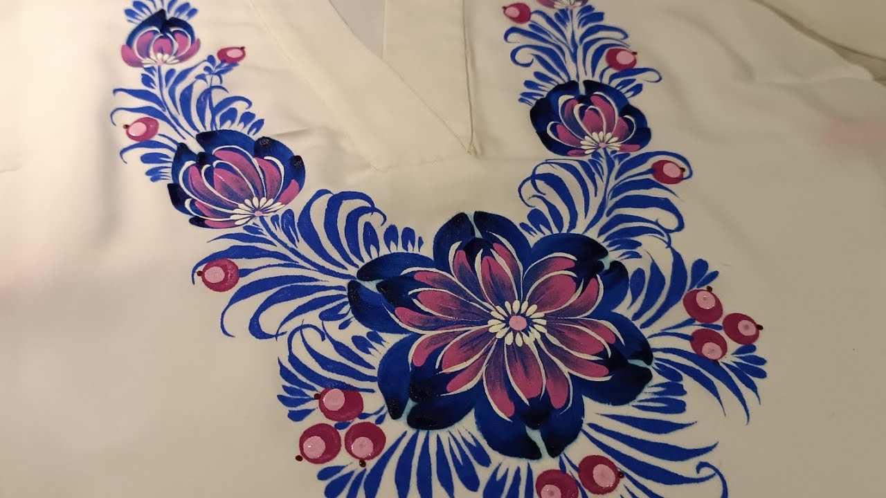 РОЗПИС по Тканині . Петриківський Розпис. ♥️🥰PAINTING on fabric.#masterclass #artistsinspire #art