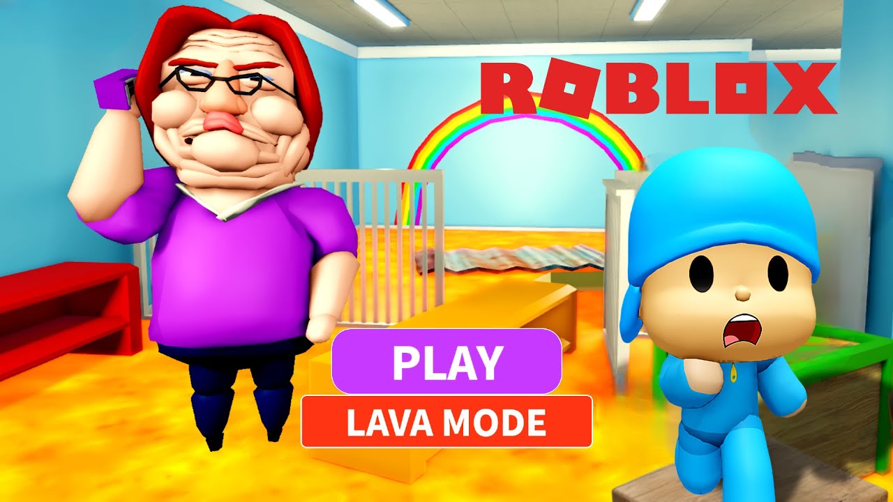 (LAVA MODE) Pocoyo Escape Betty's Nursery! (OBBY) Roblox
