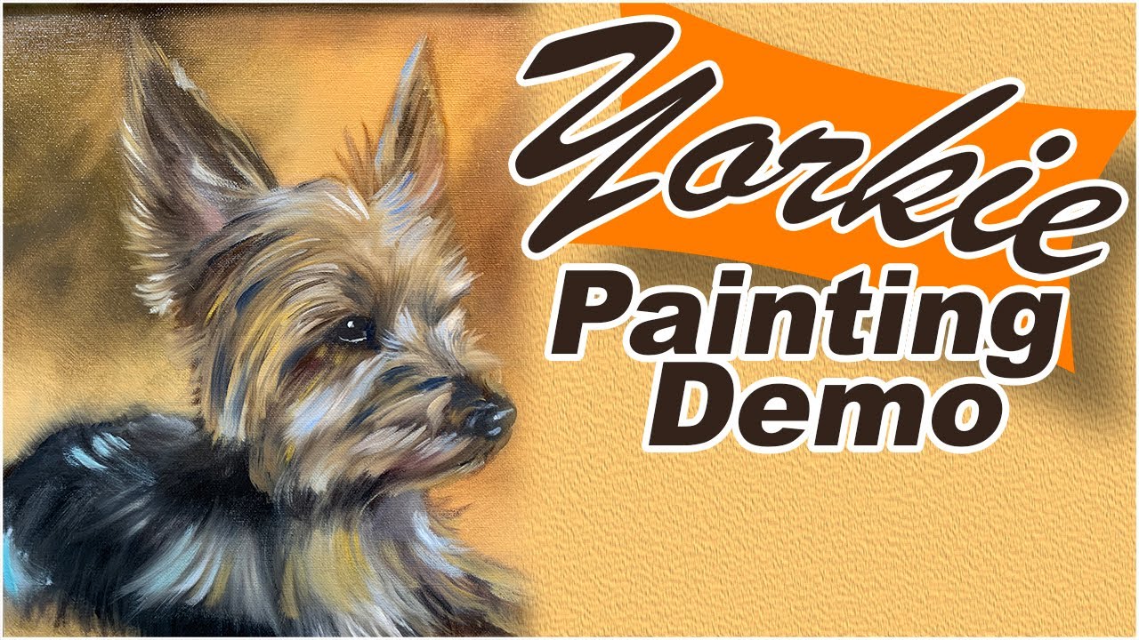 Oil painting demonstration - Pet portrait of a Yorkie - Dog Portrait
