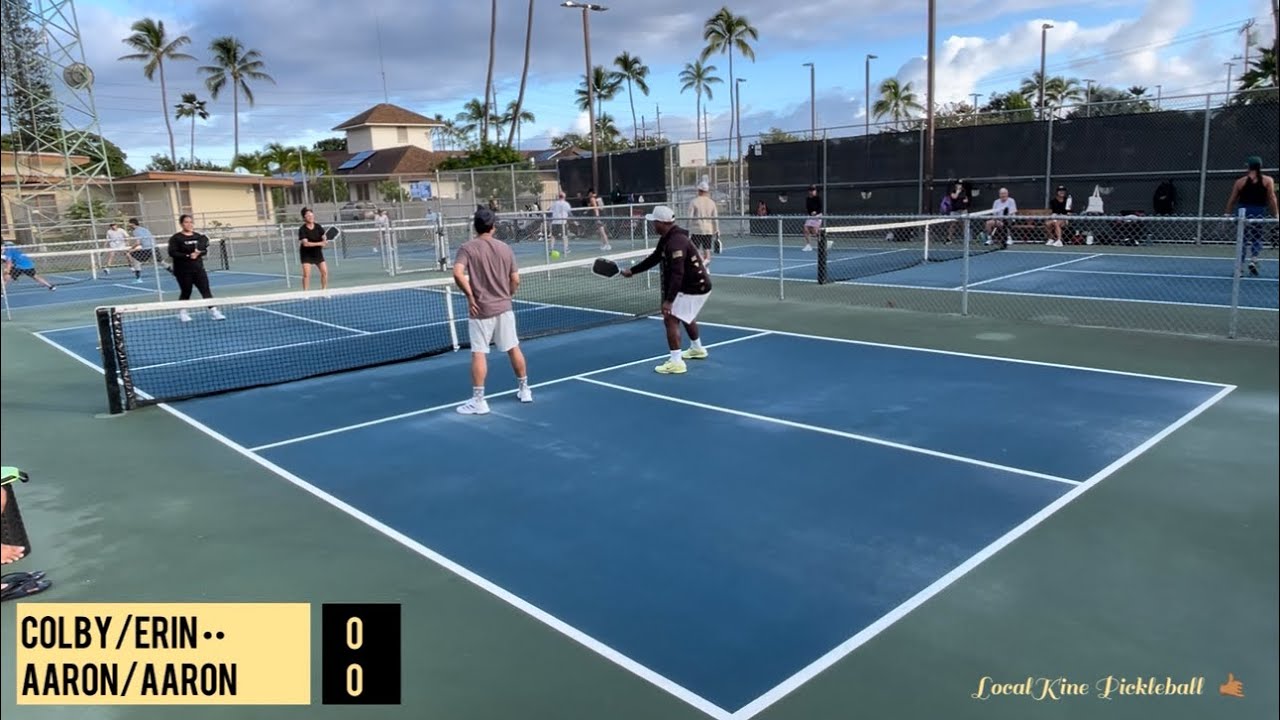 Aloha Friday Pickleball | Doubles, Colby/Erin vs Aaron/Aaron | O’ahu, HI