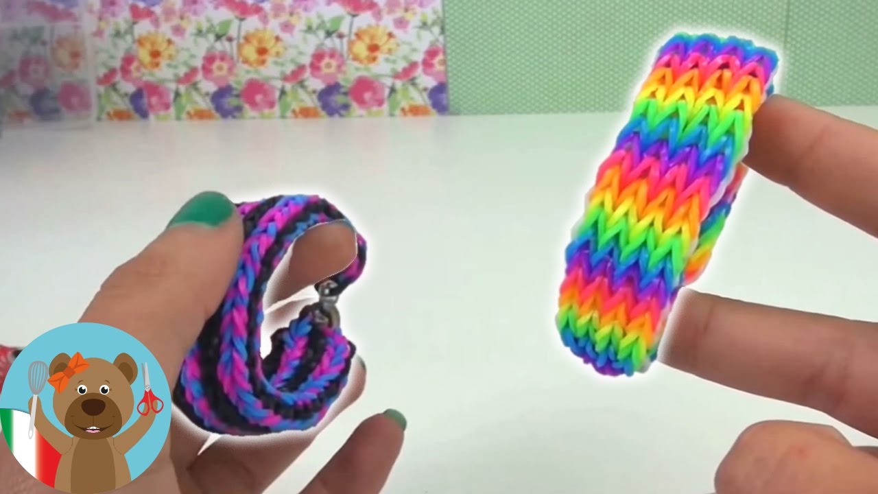 Come realizzare un braccialetto Loom Fishtail quadruplo - rainbow loom Quadrafishtail tutorial