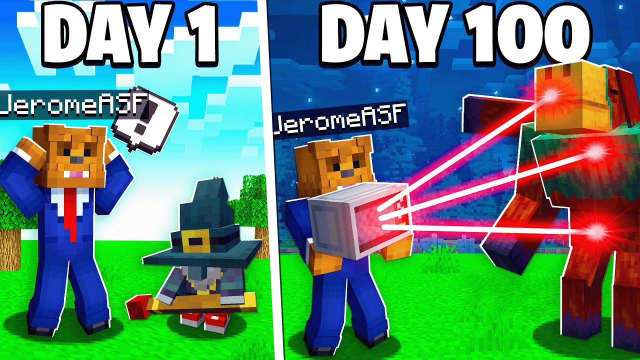 I Survived 100 Days Crafting OP Weapons In Minecraft