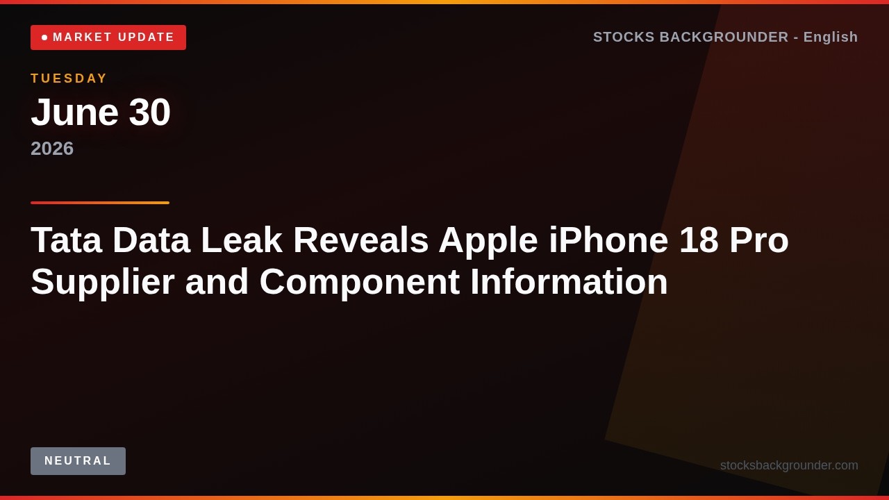 Утечка данных Tata раскрыла информацию о поставщиках и компонентах Apple iPhone 18 Pro &mdash; Разбор |...