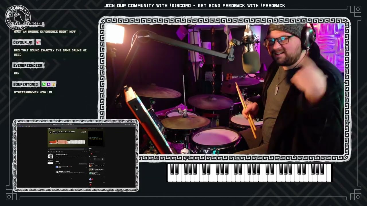 @anathanscott  plays drums over Through The Stars!