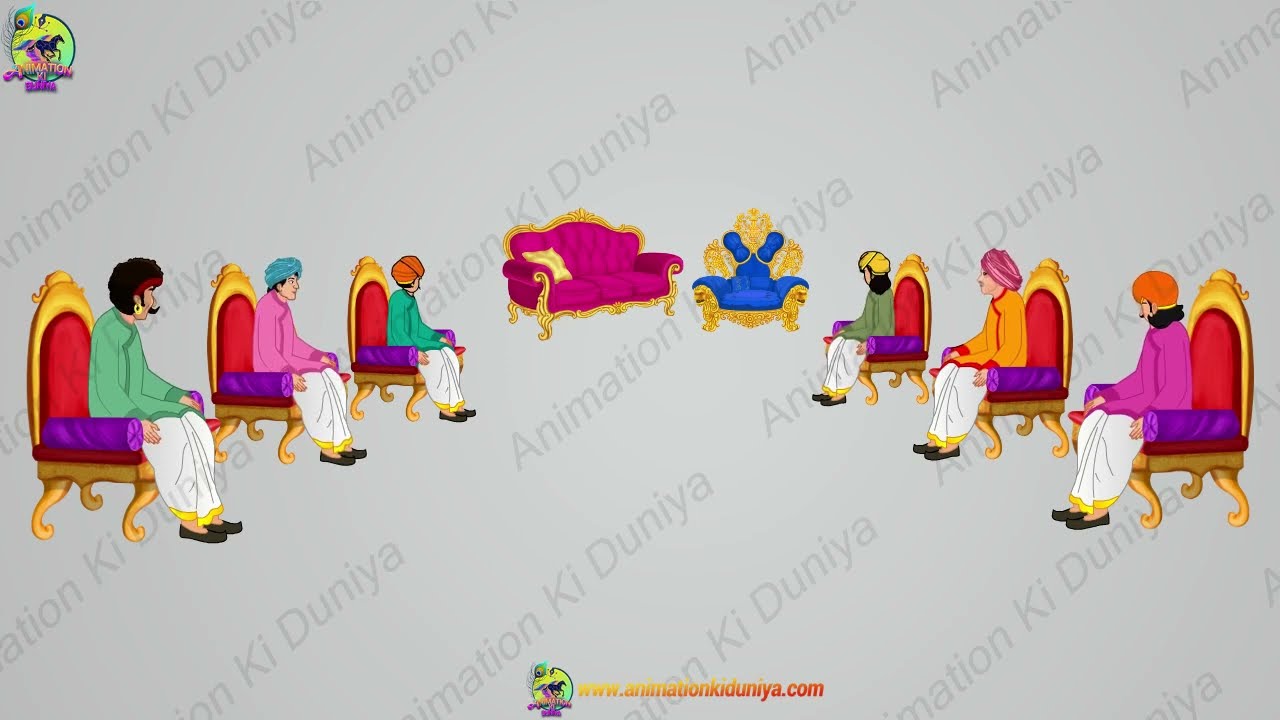 "Raj Darbari"Indian Royal Court Scene - King's Darbar  Sitting Characters| toonyug.com