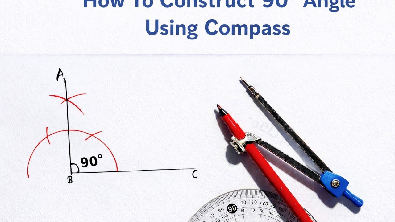 Constructing an angle of 90 degree || How to construct 90degrees