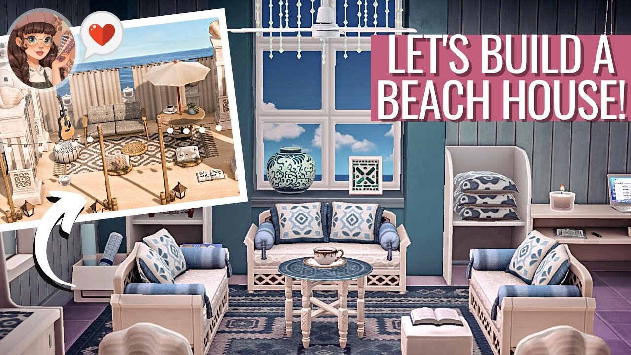 Beach House Interiors + Exteriors | Window Illusion & Fake Gazebo | ACNH Speed Build
